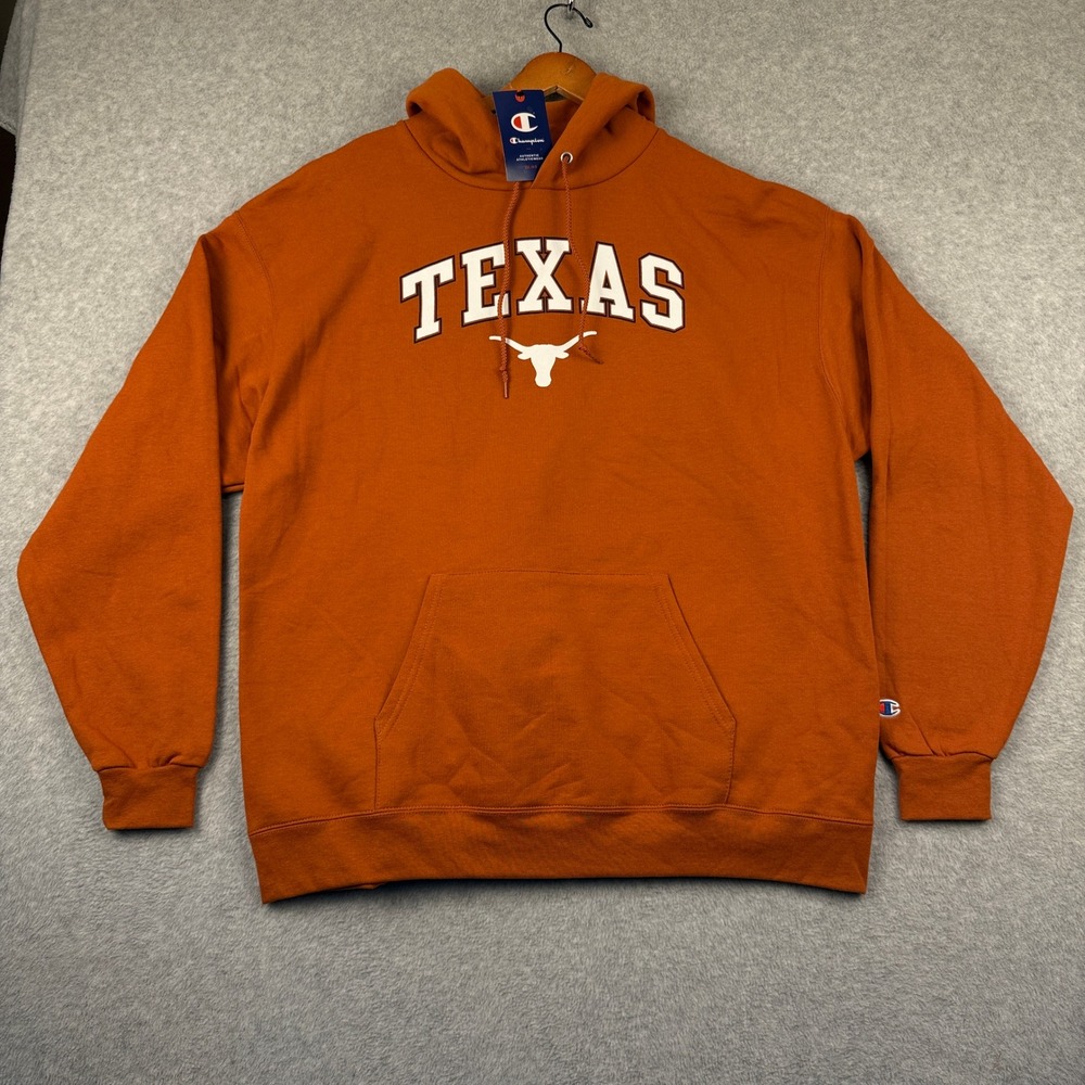 Texas Longhorns Champion Hoodie Pullover Men 2XL Burnt Orange Cotton Blend New